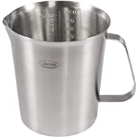Taza de medir- Newness Jarra de Leche de Acero Inoxidable- [Actualizado- 3 Escalas de Medida- Incluyendo Cup- ML- Ounce…